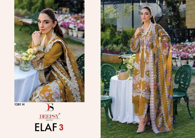 Deepsy elaf luxury super hit lawn d.no-1391 Wholesale salwar suits in Kolkata